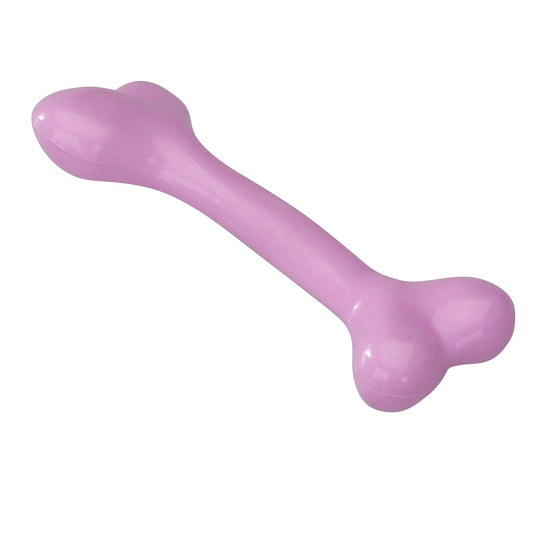 DV 303|421215 RUBBER BONE WITH STRAWBERRY FLAVOR S-14,75CM PINK 