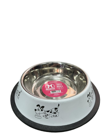 MMT 700ML ANTISKID DOG BOWL COLOURED & PRINTED 2314