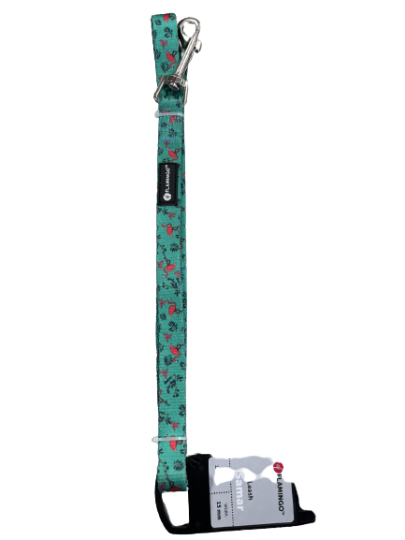 FL 520106 LEASH SAMMAR GREEN WITH FLAMINGO 120CM 15MM 