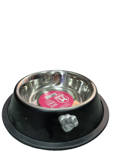 MMT 460ML ANTI SKID DOG BOWL W|COLOR & CROME PEDENT 1136